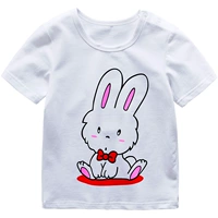 【T -Fish Короткие рукава】 маленький белый кролик