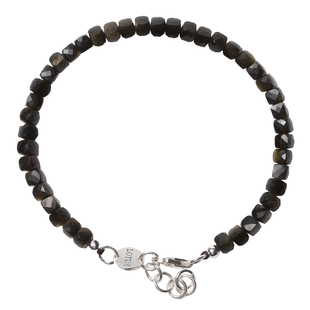 luckylotus珠宝首饰金耀石方糖水晶男女黑曜手链简约个性百搭包邮