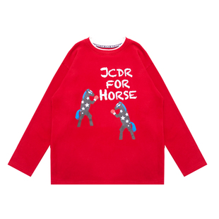 JAC梦想家【新年黑马系列】红色糯糯衣保暖男童女童长袖T恤上衣