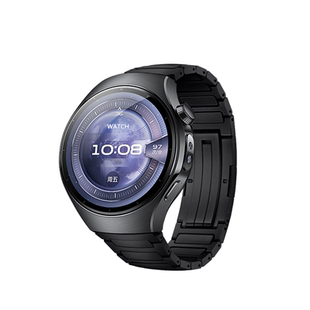 适用华为watch5表带无缝弧形钛空银高级表带华为手表4pro22mm按压式火星钛合金真工字腕带gt5替换带配件新款