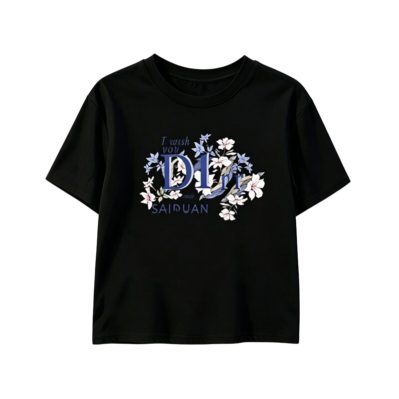 夏季纯棉白色宽松字母短袖T恤女