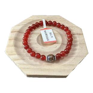 真玉珠宝火炎红玛瑙手链天然玉石手串原创设计个性时尚百搭转运珠