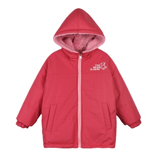 陈大猪 女童外套双面穿2024冬装装新款加绒加厚儿童棉服外套保暖