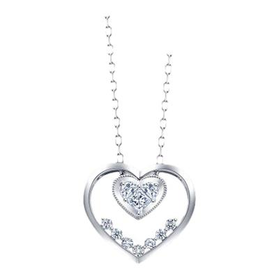 周生生心形钻石项链18K金套链