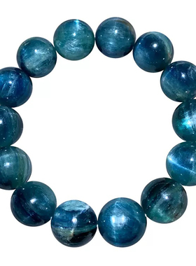 天然蓝绿晶石单圈手链猫眼蓝色绿