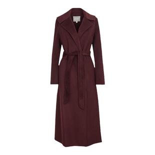 MEDECOO/墨蒂珂2024冬新品干练西装领系带长款羊毛呢大衣MID20328