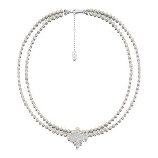 TOGGLER 少女心事新列 蕾丝宝石双层珍珠项链甜美轻奢设计感女925