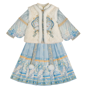 汉服女童冬装2026新款儿童拜年服古风女孩新中式国风套装古装冬裙