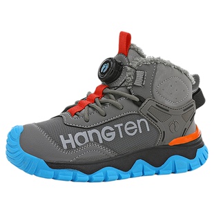 HANGTEN欢腾儿童高帮运动鞋男女童冬季加绒青少年户外登山鞋男孩