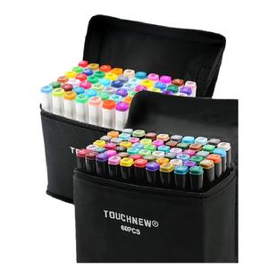 TOUCHNEW6代酒精油性双头马克笔套装学生水彩笔24色儿童漫画彩色美术生专用80色60色POP绘画记号笔标记笔