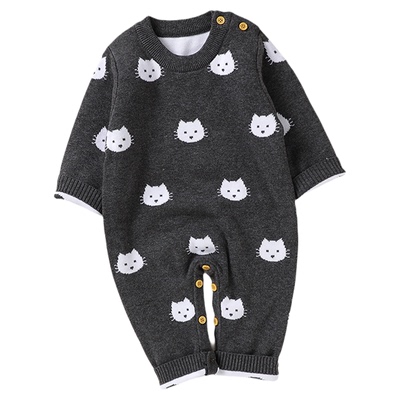 咪咪熊否休闲棉秋猫提花