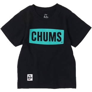 CHUMS洽洽鸟儿童短袖运动T恤休闲亲子经典印花半袖上衣CH21-1280