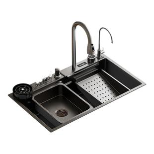 unaxi-P81大单槽带刀架加厚5.0不锈钢厨房洗菜盆洗碗水池纳米水槽