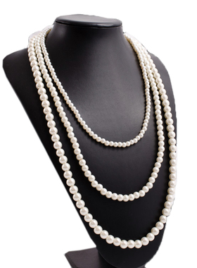 三层珍珠项链配旗袍配饰品多层叠戴颈链女士锁骨链中长款项圈536