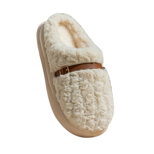 2025新款毛绒绒棉拖鞋女冬季韩系ins室内家用防滑软底月子鞋男生