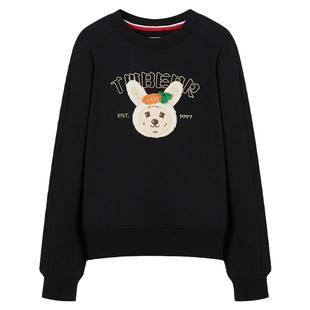 TeenieWeenie小熊奥莱圆领短款卫衣时尚休闲黑色女装红色上衣宽松