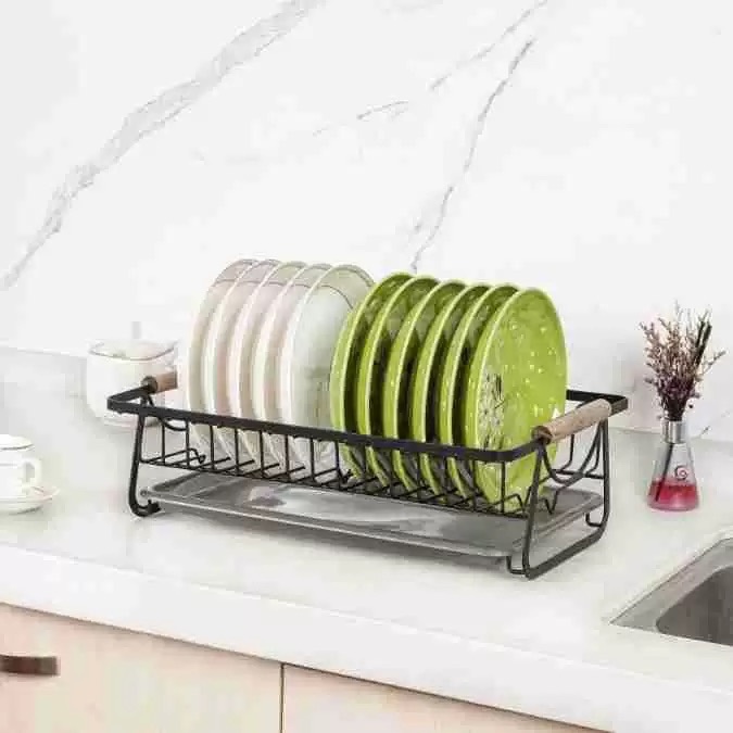 日式厨房沥水碗碟架 台面碗筷柜滤水置物架碗碟收纳篮 碗碟沥水架