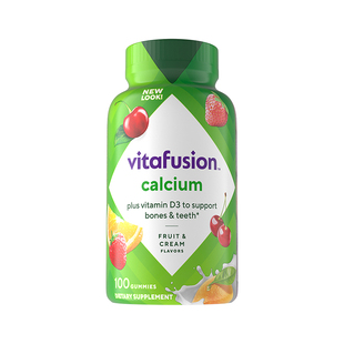 美国进口Vitafusion钙软糖calcium钙片孕妇成人中老年人补钙*2瓶
