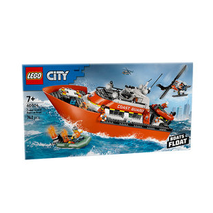 【自营】LEGO城市系列60504海岸警卫队救援船和直升机-R益智玩具