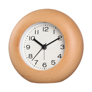 TQJ实木卧室床头座钟学生夜灯静音桌面坐钟时尚台面钟贪睡小闹钟