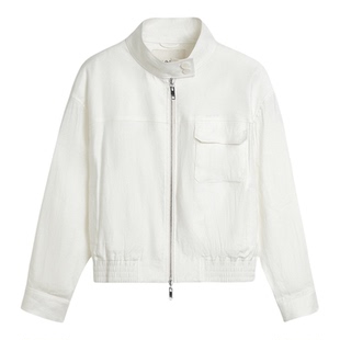 【随心系列】GANT/甘特26春女士亚麻混纺休闲立领哈灵顿夹克外套