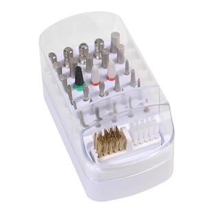 美甲打磨头清洁盒子多功能一体化桌面收纳整理美甲店专用工具防尘