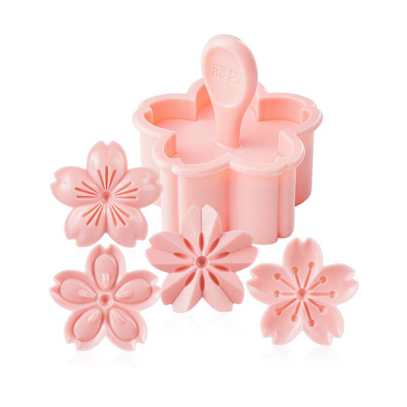 展艺樱花饼干模具按压一体式曲奇蔓越莓立体压花造型翻糖烘焙工具