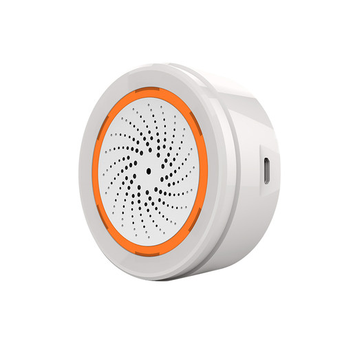 涂鸦智能Zigbee 3.0声音报警器内置温湿度功能与SOS按钮联动报警