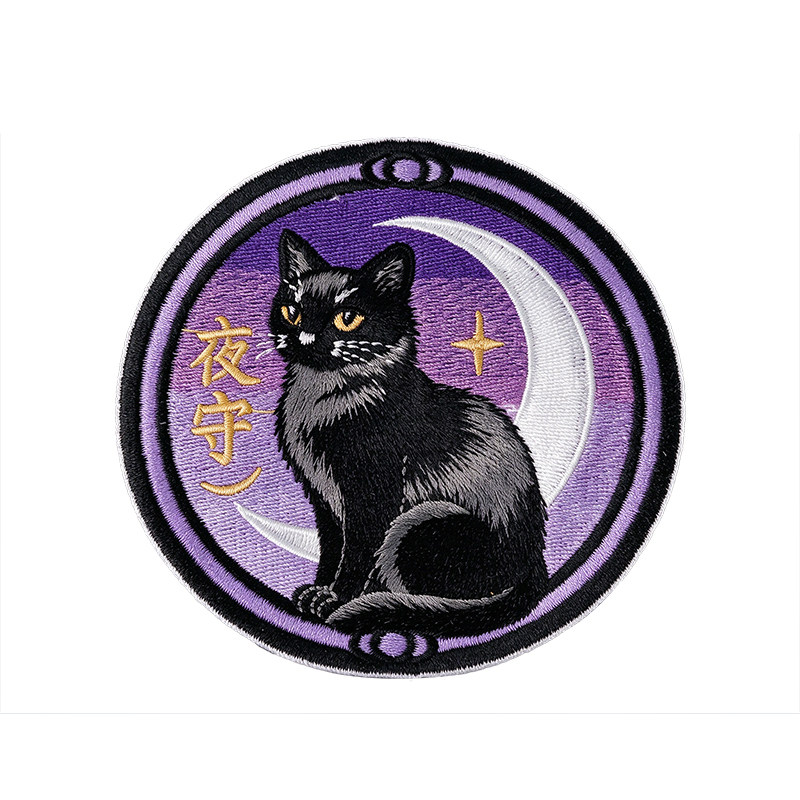 来图定制刺绣魔术贴猫咪徽章
