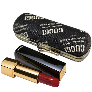 收纳盒装口红首饰U盘印章香烟保护盒装小物件带镜子印花皮革古铜