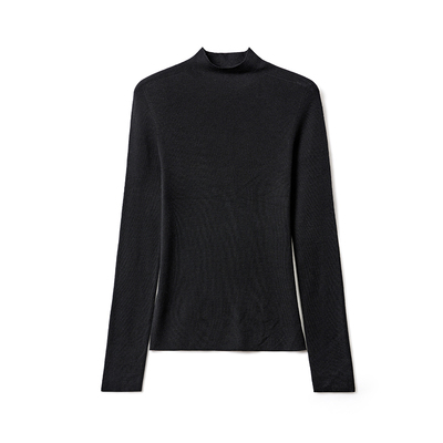 120S精纺羊毛60支可机洗半高领