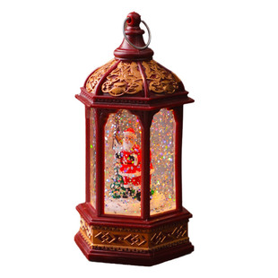 圣诞节小礼物装饰品桌面摆件圣诞树发光飘雪小夜灯创意注水水晶球