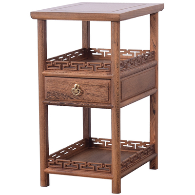 鸡翅木茶几实木置物架红木边几