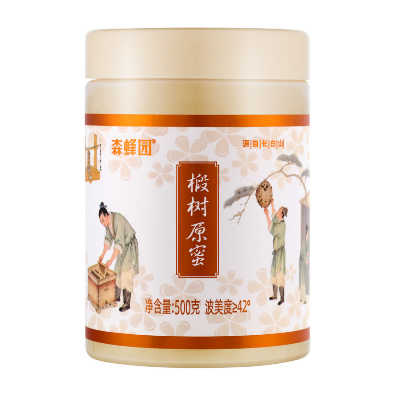 森蜂园长白山天然雪蜜优质蜜源 分享装东北黑蜂椴树原蜜500g/瓶 森蜂园实拍商品图