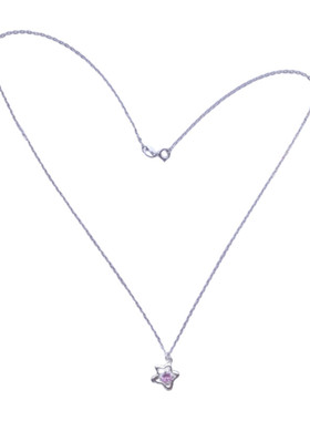 925纯银星星项链镶嵌锆石女