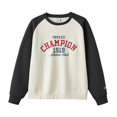 Champion加绒美式复古插肩卫衣