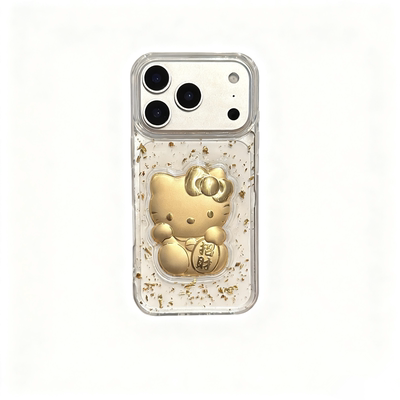 适用苹果17promax手机壳新款金箔iphone16招财猫15pro全包防摔13pm小众高级感Air超薄透明14软壳17保护套男女