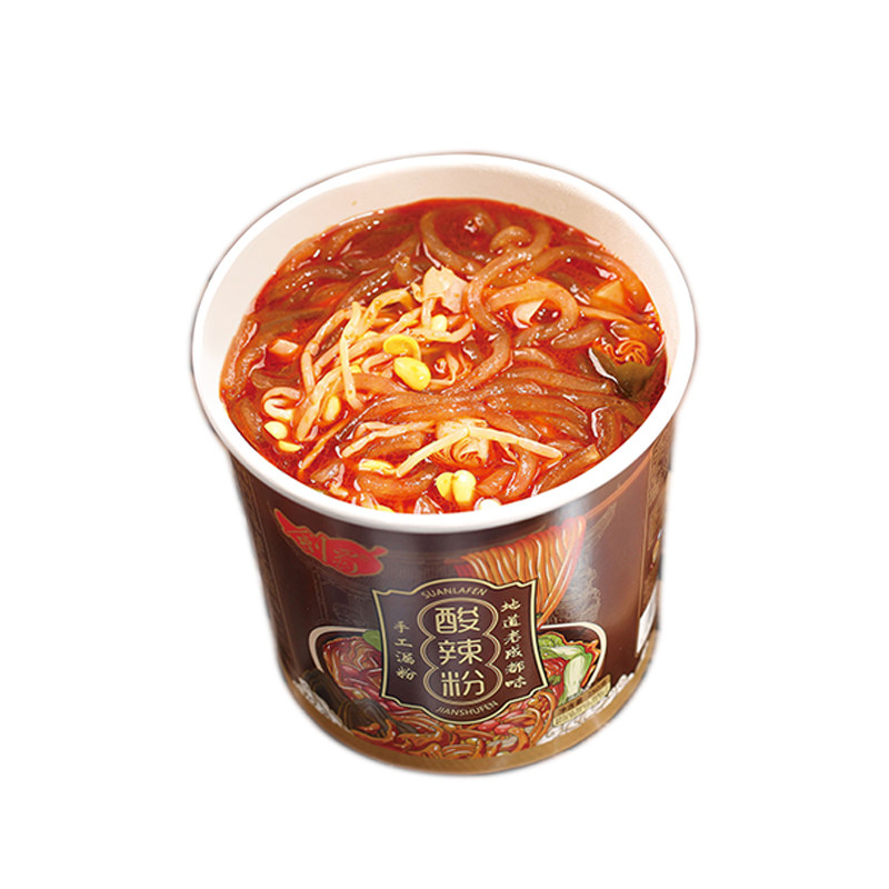 剑蜀酸辣粉桶装重庆风味红薯粉粗粉湿粉懒人冲泡方便速食大桶份量