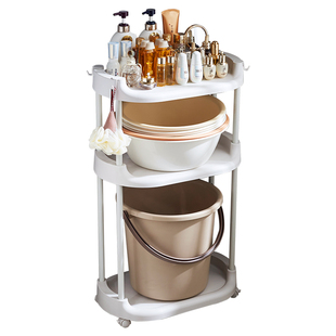 浴室置物架洗衣机收纳架卫生间水桶脸盆架子洗手间塑料落地式多层