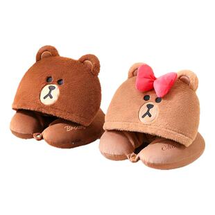 带帽午睡u型枕旅行靠枕便携式睡觉神器高铁车用飞机颈枕可爱u形枕