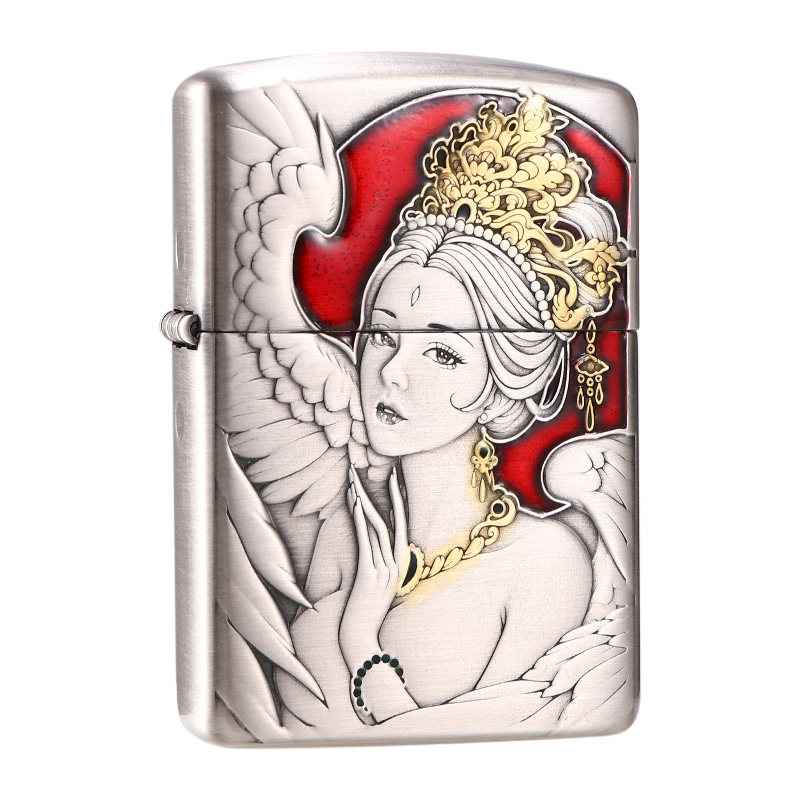 zippo孔雀公主高颜值盔甲机
