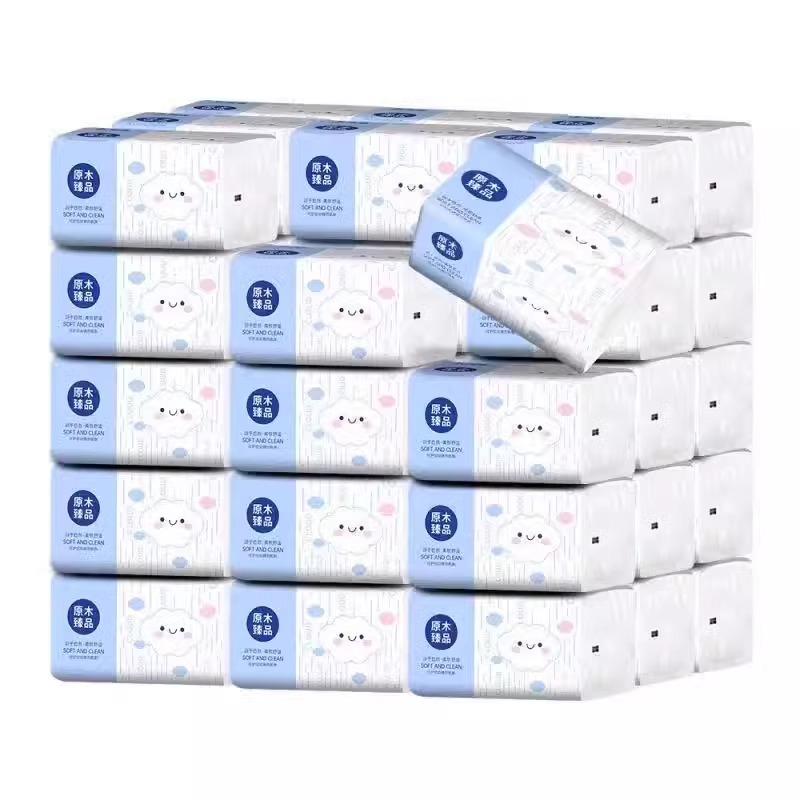 家用擦手纸1包纸巾家庭实惠装整箱批卫生纸4层加厚原木餐巾抽纸