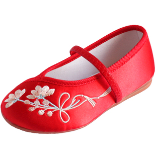 【清仓】儿童老北京布鞋女童古风绣花鞋古装汉服鞋子宝宝手工复古