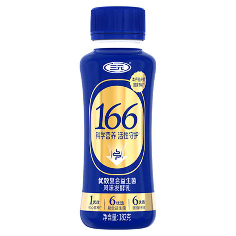 三元166低温酸奶182g/瓶