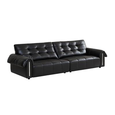 全友家居简约真皮沙发