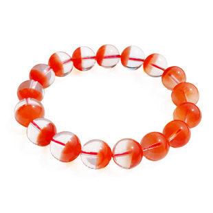 天然红兔毛聚宝盆手链男女士满盆半盆聚宝盆水晶手串幽灵散珠吊坠