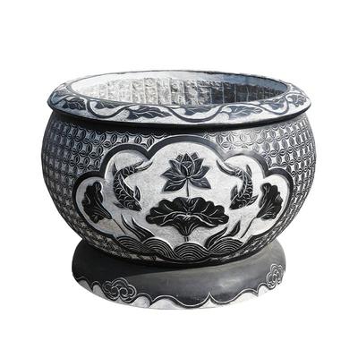 石雕鱼缸天然青石仿古养鱼流水