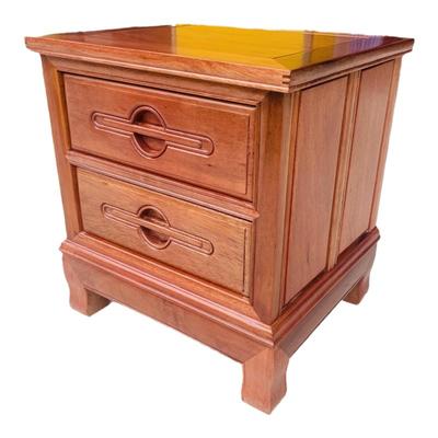 红木中式床头柜二抽储物