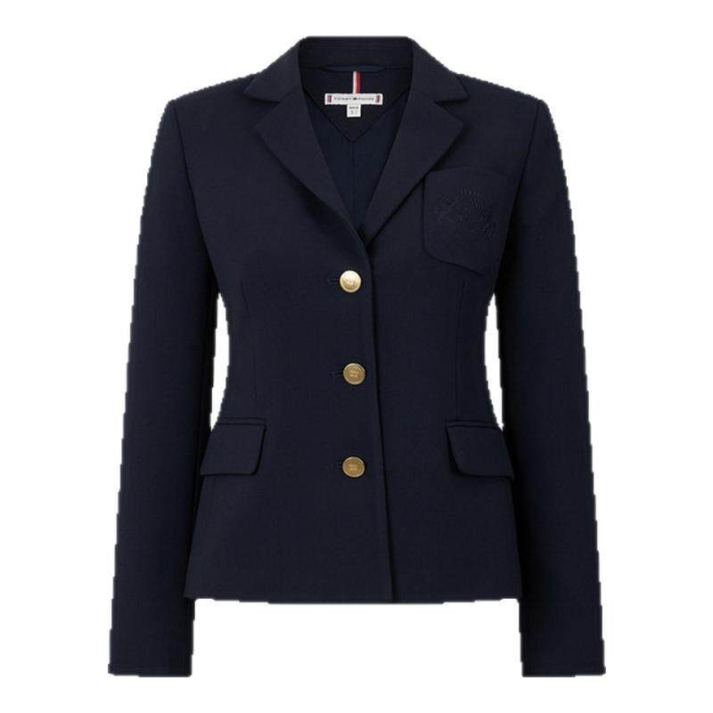 Tommy女装徽章刺绣修身西装外套
