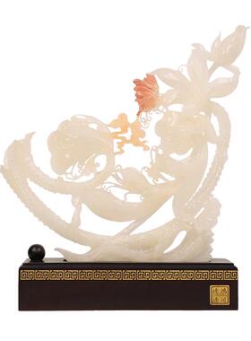 宫庭匠师天然玉石好运连连摆件